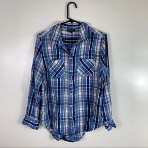 🌵Lane Bryant  Blue Plaid Button Down 16